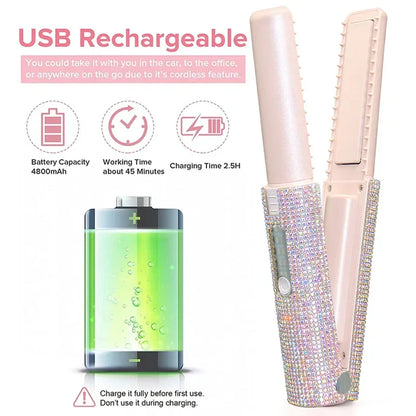 Mini Electric Hair Straightener-Curler